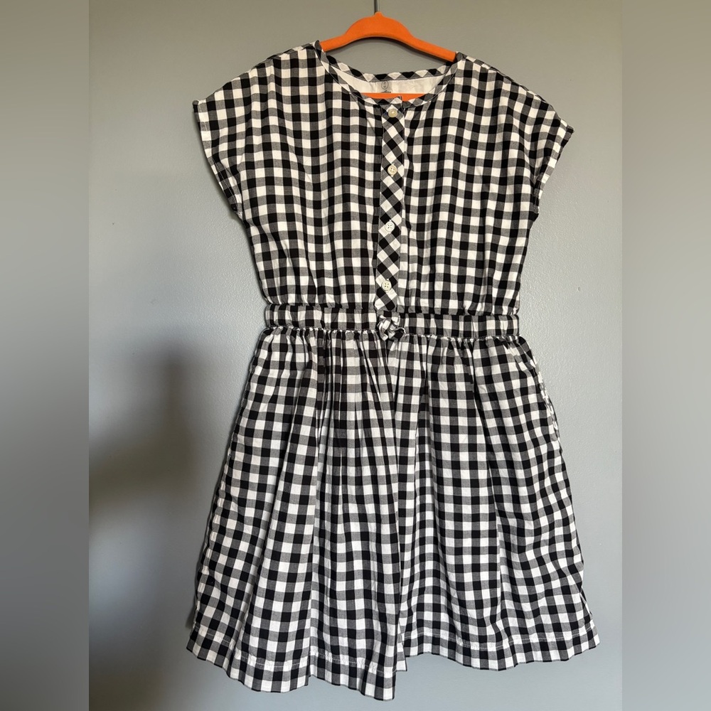 Primary Black and White Gingham Kids Dress